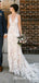 V-neck Elegant Lace Mermaid Long Cheap Wedding Dresses, WDS0030