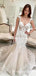 Mermaid Charming Straps Lace Long Cheap Wedding Dresses, WDS0034