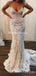 Spaghetti Strap Lace Mermaid Long Cheap Wedding Dresses, WDS0031
