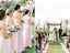 Charming Spaghetti Strap Pink Chiffon A-line Long Cheap Bridesmaid Dresses, BDS0083