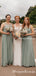 Charming Scoop Neckline Sleeveless A-line Chiffon Long Cheap Bridesmaid Dresses With Beads, BDS0003