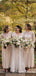 Long Sleeves Round Neck A-line Long Cheap Ivory Chiffon Top Lace Bridesmaid Dresses, TYP0106