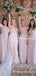 New Arrival Mismatched Pink Chiffon Long Cheap Wedding Party Dresses, Long Bridesmaid Dresses, BDS0007