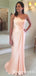 Blush One Shoulder Sleeveless Long Cheap Chiffon Bridesmaid Dresses, TYP0009