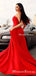 Charming Sexy Halter Open Chest Red Satin A-line Long Cheap Formal Evening Party Prom Dresses, PDS0037
