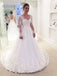 Long Sleeve Lace Backless A-line Cheap Wedding Dresses Online, WDY0207