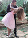 Long Sleeve Pink Lace Short Cheap Homecoming Dresses Online, BDY0270