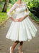 Cheap Long Sleeve Lace Illusion Short Wedding Dresses Online, WDY0202