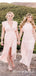 Mismatched Charming Pink Chiffon A-line Long Cheap Bridesmaid Dresses, BDS0065