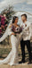 Romantic Spaghetti Straps V-neck Lace Mermaid Long Cheap Wedding Dresses, WDS0012