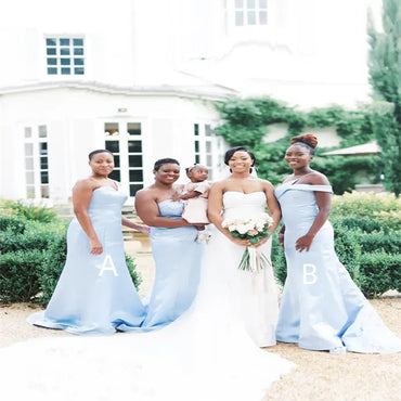 Mismatched One-shoulder Mermaid  Elegant Simple Pretty Long Bridesmaid Dresses,BDS0227