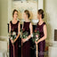 Scoop Side slit Elegant A-line Simple Pretty Long Bridesmaid Dresses,BDS0219