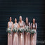 Mismatched Beading Halter V-neck A-line Elegant Simple Pretty Long Bridesmaid Dresses,BDS0224