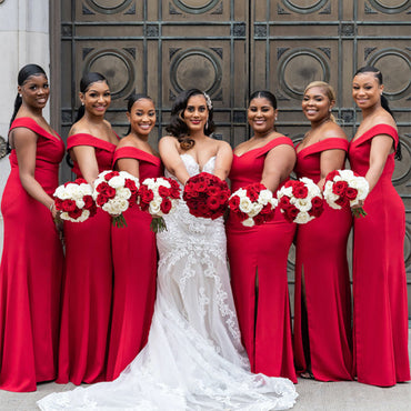 V-neck Side slit Mermaid Elegant Simple Pretty Long Bridesmaid Dresses, BDS0247