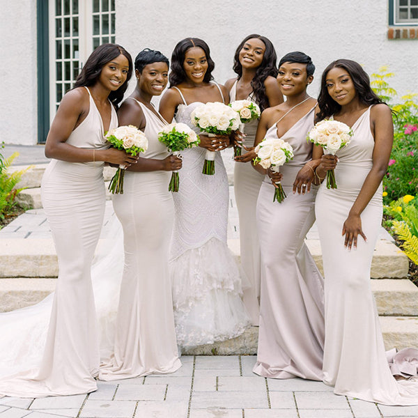 Spaghetti straps Jewel Mermaid Elegant Simple Pretty Long Bridesmaid D mybestbridal Spaghetti straps Jewel Mermaid Elegant Simple Pretty Long Bridesmaid D mybestbridal