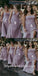 Mismatched Spaghetti straps V-neck Side slit  A-line Elegant Simple Long Bridesmaid Dresses,BDS0206