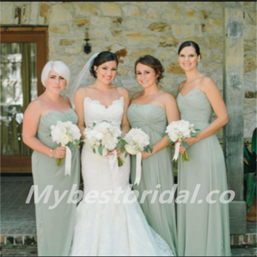 Sweetheart A-line Sleeveless Pleats Elegant Simple Long Bridesmaid Dresses,BDS0192