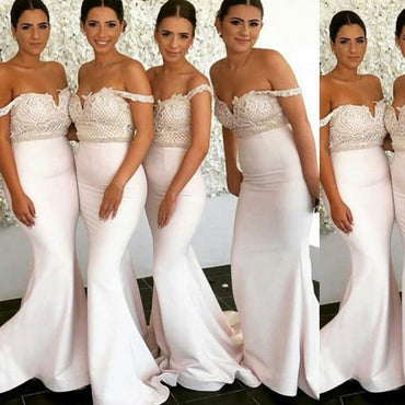 Sexy Off Shoulder Mermaid Long Bridesmaid Dresses Online, WGY0333