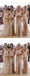 Champagne Chiffon Cheap Long Cheap Bridesmaid Dresses Online, BDS0177
