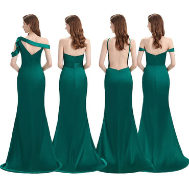Mismatched Emerald Green Mermaid Long Bridesmaid Dresses,BDS0176