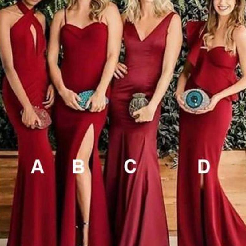 Mismatched Bridesmaid Dresses, Red Bridesmaid Dresses, Cheap Bridesmaid Dresses, BG0438