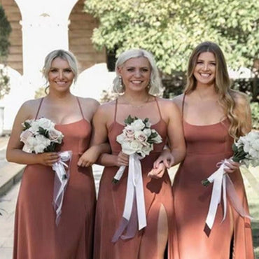 Sexy Halter A-line Elegant Simple Long Bridesmaid Dresses,BDS0198