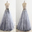 Scoop Neckline Sleeveless Zipper Up Princess Flower Appliques Prom Dresses,PDY0278