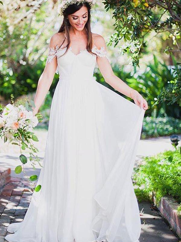 Off Shoulder Lace Sleeves Unique Casual Cheap Beach Wedding Dresses, W mybestbridal Off Shoulder Lace Sleeves Unique Casual Cheap Beach Wedding Dresses, W mybestbridal