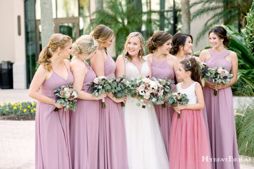 Mismatched Dusty Purple Chiffon A-line Long Cheap Bridesmaid Dresses, BDS0090