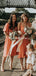 Mismatched Orange Chiffon Charming Cheap Bridesmaid Dresses, BDS0108