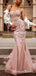 Sweetheart Hot Selling Charming Pink Organza Appliqued Long Cheap Mermaid Prom Dresses, TYP0118