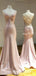 Simple Charming Newest Spaghetti Strap Pink Satin Mermaid Long Cheap Formal Evening Prom Dresses, PDS0031