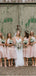 Pink Scoop Sleeveless Chiffon Tea Length Cheap Bridesmaid Dresses, BDS0101