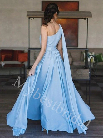 Elegant One-shoulder Sleeveless A-line Prom Dresses,PDS0952