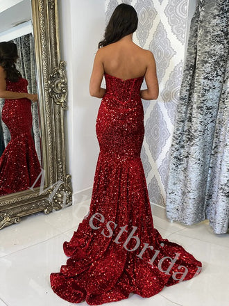 Sexy Sweetheart Sleeveless Mermaid Prom Dresses,PDS0978