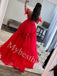 Red Elegant Sweetheart Off shoulder A-line Prom Dresses,PDS0989
