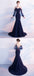 Long Sleeve Straps Mermaid Tulle Prom Dresses , Floor-Length Prom Dress, PDY0296