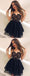 A-Line Spaghetti Straps Homecoming Dresses, Sweetheart Black Lace Homecoming Dresses,Short Prom Dresses,BDY0164