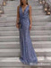 New Arrival Sexy Deep V-neck Sparkly Sleeveless Sequin Long Cheap Mermiad Prom Dresses, TYP0117