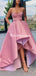 Sexy Strapless Pink Stain High-low A-line Long Prom Dresses, PDS0121