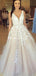 A-Line V-Neck Tulle Beaded Prom Dresses With Appliques,Cheap Prom Dress,PDY0389