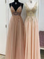See Through Heavily Beaded A-line Long Evening Prom Dresses, Evening Party Prom Dresses, PDS0077