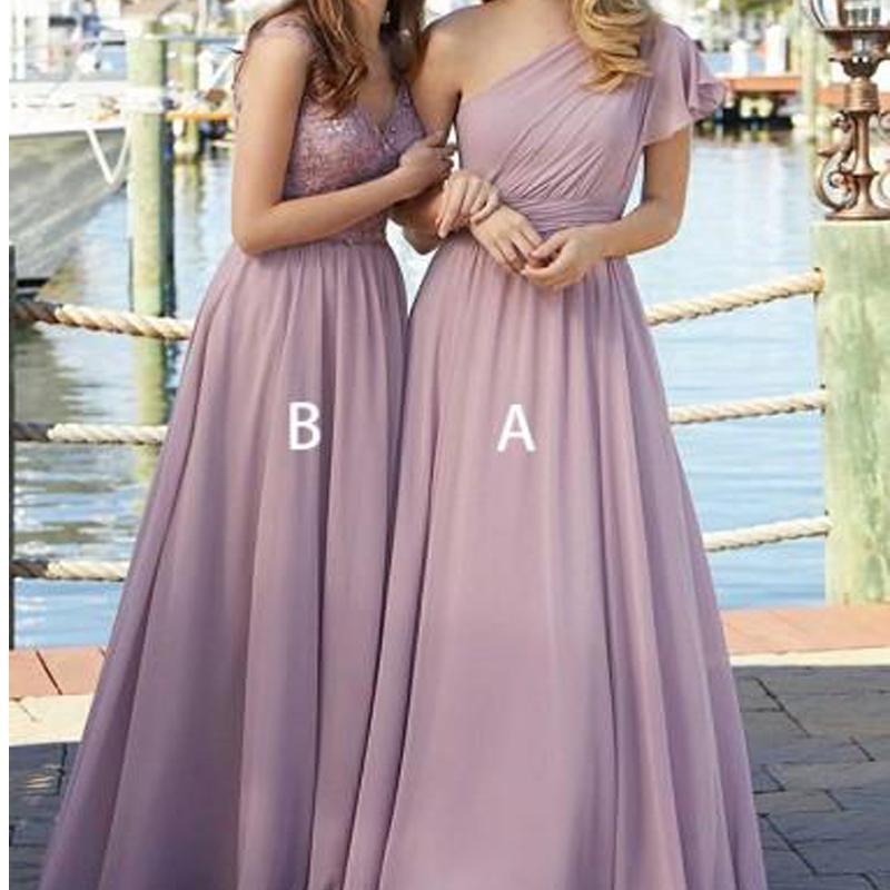 Chiffon Mismatched Long Cheap Bridesmaid Dresses Online, WGY0238