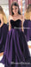 Charming Elegant Sweetheart Sleeveless Purple Satin A-line Long Cheap Evening Party Prom Dresses, PDS0023
