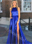 Elegant Sleeveless Strapless Side slit A-line Prom Dresses,PDS1008
