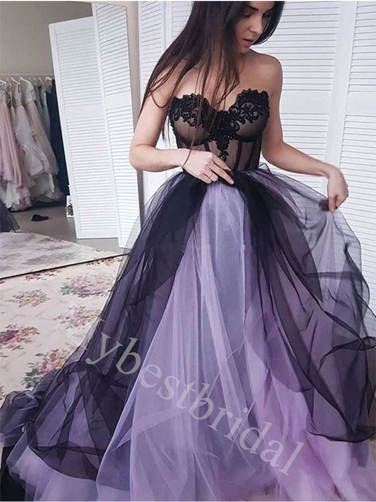 Elegant Sweetheart Sleeveless A-line Prom Dresses,PDS1017
