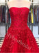 Elegant Strapless Sleeveless A-line Prom Dresses,PDS1016