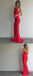 Halter Red Lace Prom Dresses, Mermaid Prom Dresses, Long Prom Dresses, Cheap Prom Dresses, BG0426