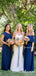 Mismatched Charming Royal Blue Chiffon A-line Long Cheap Bridesmaid Dresses, BDS0066