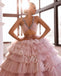Elegant V-neck Strapless Sleeveless A-line Long Prom Dress,PDS1079